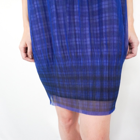 PLEATS PLEASE Issey Miyake Double Layer Blue Dress - Picture 6 of 7